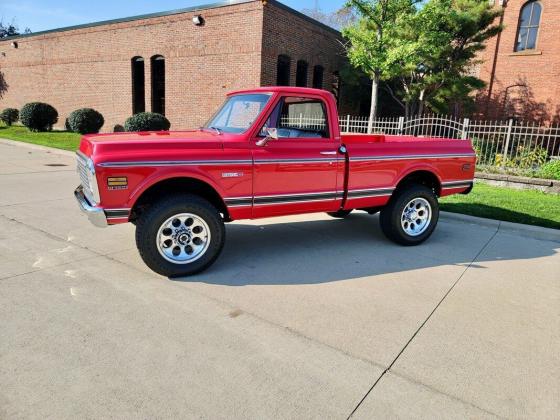 1971 Chevrolet K10 Red Pickup Truck 350 V8 Automatic 37000 Miles