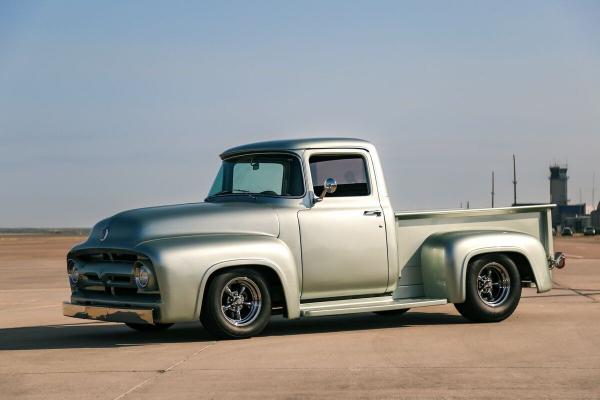 1956 Ford F100 Restomod 332 Miles Silver Green Metallic Truck