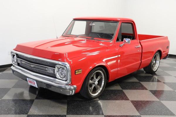 1970 Chevrolet C 10 Twin Turbo Restomod Red V8 15582 Miles