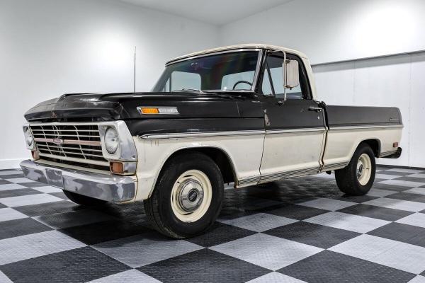 1969 Ford F 100 62111 Miles Black and White Truck 302ci Ford V8