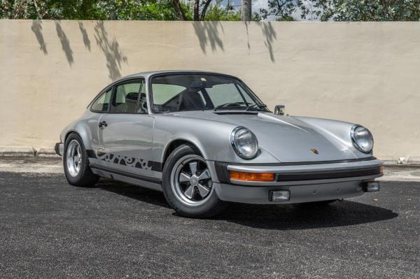 1975 Porsche 911 Silver Metallic over Black leather interior