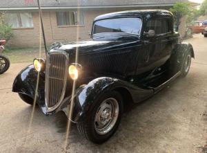 1934 Ford 3 window coupe 69 Chevy 350 5 spd manual trans