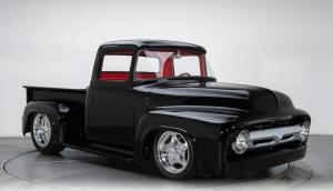 1956 Ford F 100 Pickup Truck Black Pickup 454 V8 3 Speed Automatic