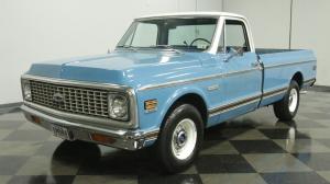 1972 Chevrolet C 10 Cheyenne pickup light blue with white roof