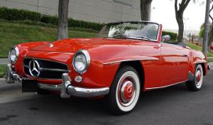 1961 Mercedes-Benz 190-Series Red over Black leather interior black hardtop