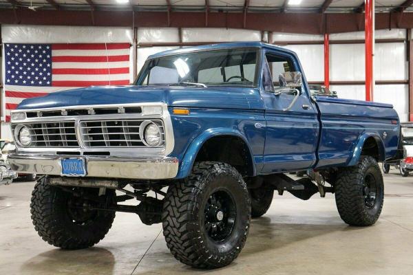 1973 Ford F-250 Custom 10435 Miles Blue Pickup Truck 427ci V8 Automatic