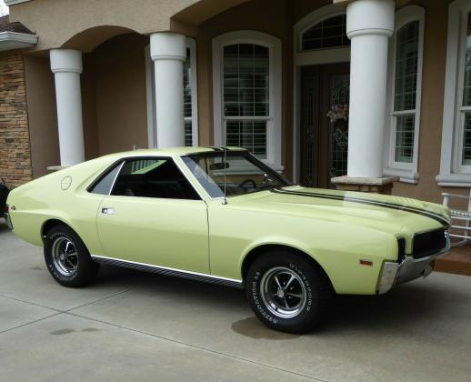 1968 AMC AMX 390 4 spd Hialeah Yellow with black interior