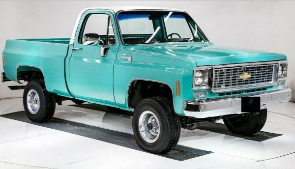 1973 Chevrolet Pickup Cheyenne Medium Green 350 Vortec Engine