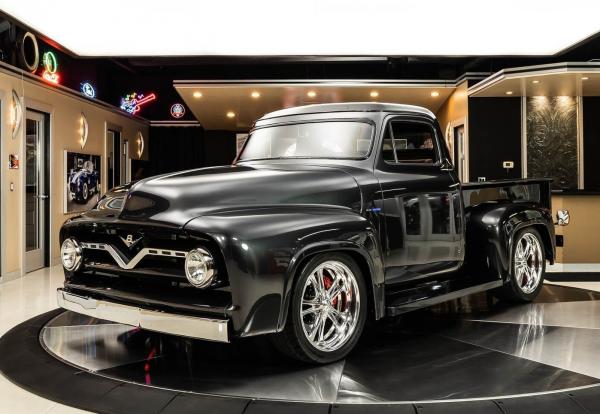 1955 Ford F100 Pickup Restomod Gray 6 Speed Automatic 3661 Miles