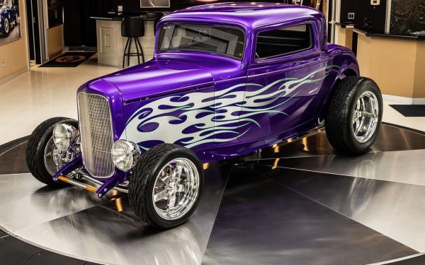 1932 Ford 3 Window Coupe Street Rod Purple 3 Speed Automatic TH350