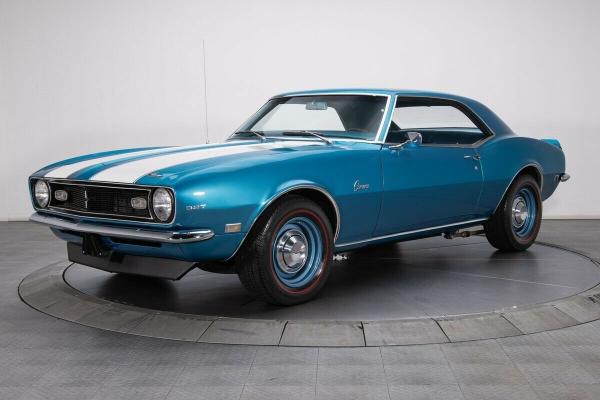 1968 Chevrolet Camaro Marina Blue Hardtop 383 V8 4 Speed Manual