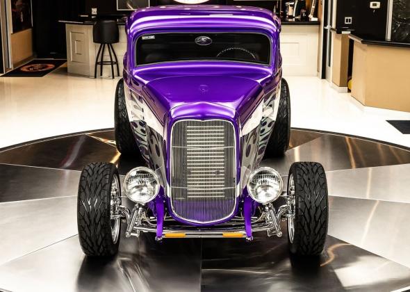 1932 Ford 3 Window Coupe Street Rod Purple 3 Speed Automatic TH350