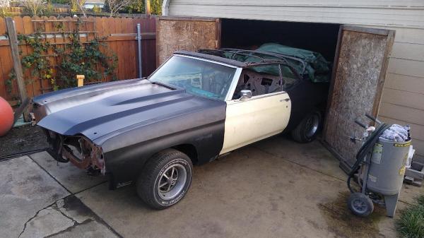 1970 Chevrolet Chevelle Convertible Cowl Hood Project LS6 454 4spd