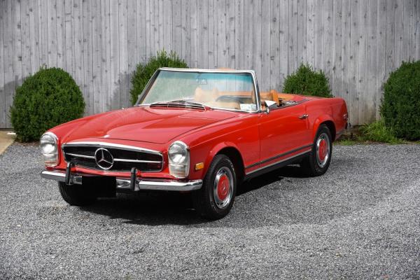 1969 Mercedes-Benz SL Class 280SL 84176 Miles Signal Red Convertible Manual