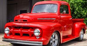 1951 Ford F1 Red 350ci Chevy V8 400 Miles Automatic