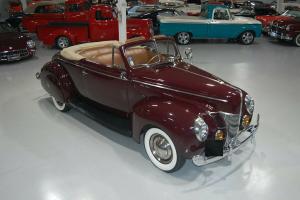 1940 Ford Deluxe 2 Door Convertible Mandarin Maroon 44005 Miles