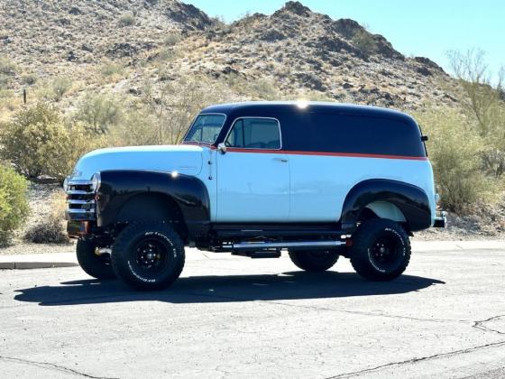 1951 Chevrolet Panel Truck Custom 40 Miles Dark Blue Lite Blue and Orange